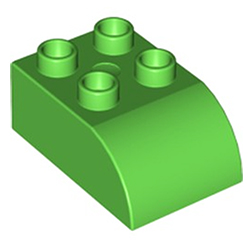 Кубик 2х3 (скруглённый верхний край) Лего дупло: светло-зелёный цвет