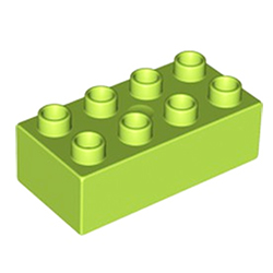 Кубик 2х4 (толстый) Лего дупло: цвет лайма