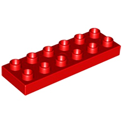 Пластина 2х6 Лего дупло: цвет красный