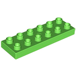 Пластина 2х6 Лего дупло: светло-зелёный цвет