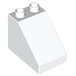 Треугольный блок 2х3 «скат крыши» Лего дупло: белый