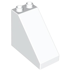Треугольный блок 2х4 скат крыши 45° — деталь конструктора Лего: белый