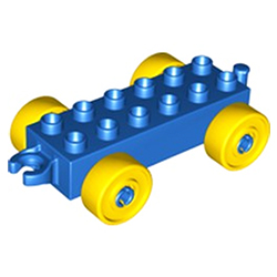Колёсная база Лего дупло: синяя с жёлтыми колёсами Б/У