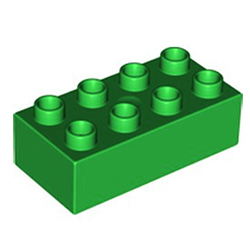 Кубик 2х4 (толстый) Лего дупло: светло-зелёный цвет