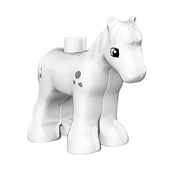 Маленькая белая лошадка – фигурка Лего дупло Б/У
