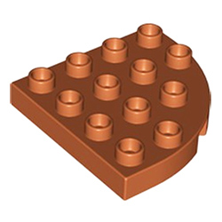 Четверть круга — пластина Лего дупло: коричневый цвет