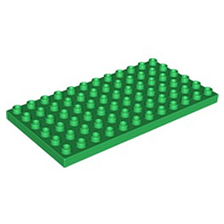 Строительная пластина 6х12, совместимая с Лего дупло: зелёный цвет