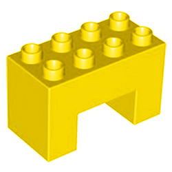 Прямоугольная арка 2х4, совместимая с Лего дупло деталь: желтый цвет
