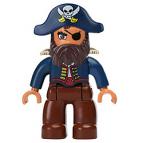 Пират Джонни в красном и с бородой – минифигурка, совместимая с Лего