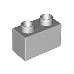 Светло-серый блок 1х2 - деталь, совместимая с Лего дупло