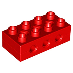 Красный блок 2х4 для конструктора «Первые механизмы»