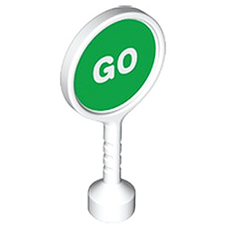 Двухсторонний значок «Go / Stop» – деталь конструктора Лего дупло