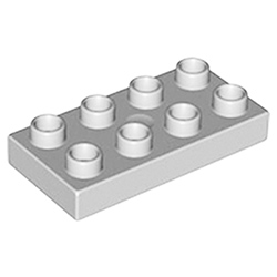 Пластина 2х4 Лего дупло: светло-серый цвет