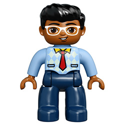 Дядя в очках и голубой рубашке – фигурка Лего дупло