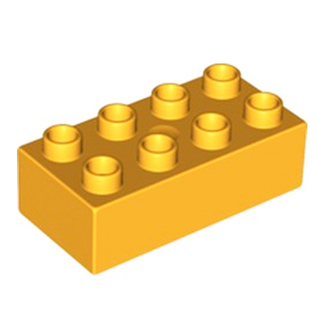 Кубик 2х4 (толстый) Лего дупло: светло-оранжевый цвет