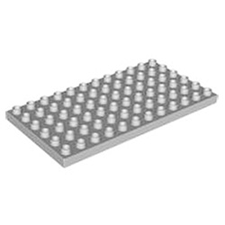 Светло-серая строительная пластина 6х12 — деталь Лего дупло