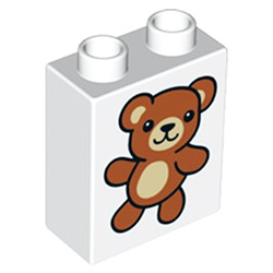 Кубик 2х1 высокий «Медвежонок» Лего дупло