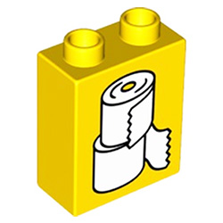 Кубик 2х1 высокий «Туалетная бумага» Лего дупло
