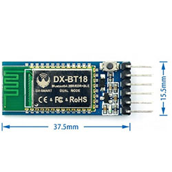Bluetooth-модуль DX-BT18 на плате, стандарт SPP2.0+BLE4.0