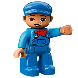 Машинист в синей униформе – фигурка Лего дупло