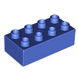 Кубик 2х4 (толстый) Лего дупло: синий цвет
