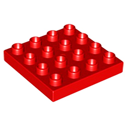Пластина 4х4 — деталь Лего дупло: красный цвет