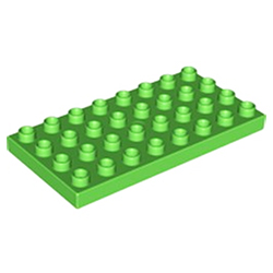 Пластина 4х8 штырьков — деталь конструктора Лего дупло: светло-зелёный