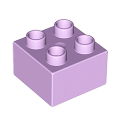 Кубик 2х2 Лего дупло: лавандовый цвет