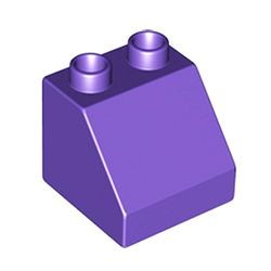 Кубик 2х2 со скошенным краем Лего дупло: тёмно-фиолетовый цвет