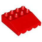 Блок 4х4 крыша с черепицей Лего дупло: красный цвет Б/У