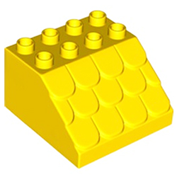 Блок 4х4 крыша с черепицей Лего дупло: жёлтый цвет Б/У