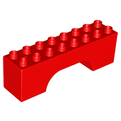 Большая арка 2х8 Лего дупло: красный цвет
