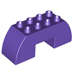 Арка 2х6 скруглённый верх — деталь Лего дупло: тёмно-фиолетовая, Б/У