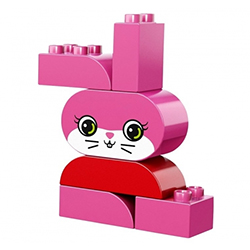 Заяц – сборная фигурка из кубиков Лего дупло