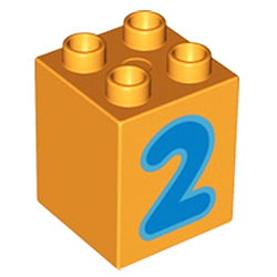 Кубик 2х2 (высокий) Лего дупло: двойка