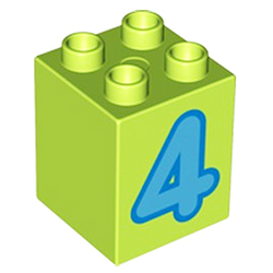 Кубик 2х2 (высокий) Лего дупло: четвёрка
