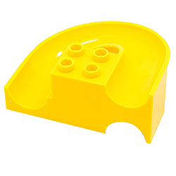 Большой жёлтый двухуровневый желоб-разворот налево, Лего дупло
