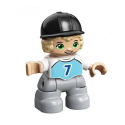 Мальчик в жокейской шапочке Лего Дупло