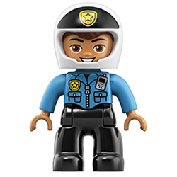 Полицейский в мотоциклетном шлеме – фигурка Лего дупло