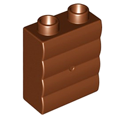 Кубик 2х1 высокий «Брус» Лего дупло: тёмно-коричневый