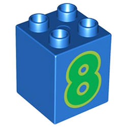Кубик 2х2 (высокий) Лего дупло: восьмёрка