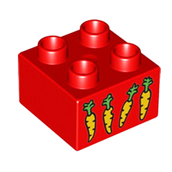 Кубик 2х2 «Морковки» Лего дупло