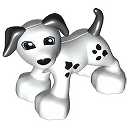 Чёрно-белая собака – фигурка Лего дупло