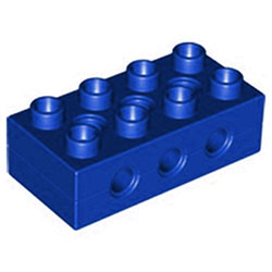 Синий блок 2х4, совместимый с конструктором «Первые механизмы»