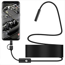USB+microUSB камера-эндоскоп с подсветкой, 8 мм (1 метр)