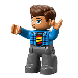 Дядя в синей рубашке и серых брюках – фигурка Лего дупло