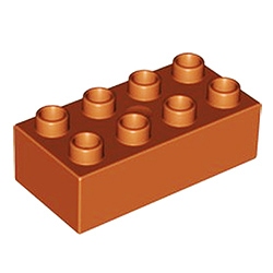 Кубик 2х4 (толстый) Лего дупло: коричневый цвет