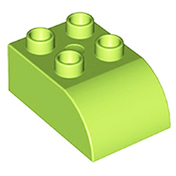 Кубик 2х3 (скруглённый верхний край) Лего дупло: цвет лайма