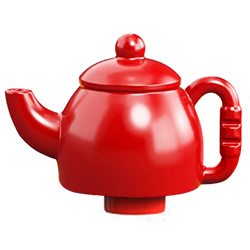 Красный пузатый чайник – деталь конструктора Лего дупло