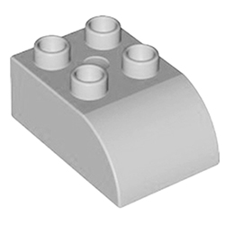 Кубик 2х3 (скруглённый верхний край) Лего дупло: светло-серый